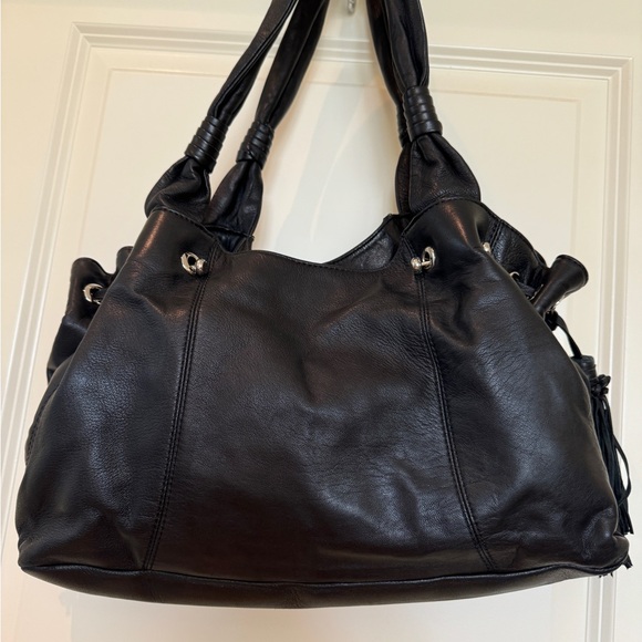Perlina Black Classic Italian Leather Slouch handbag excellent condition - Picture 2 of 9